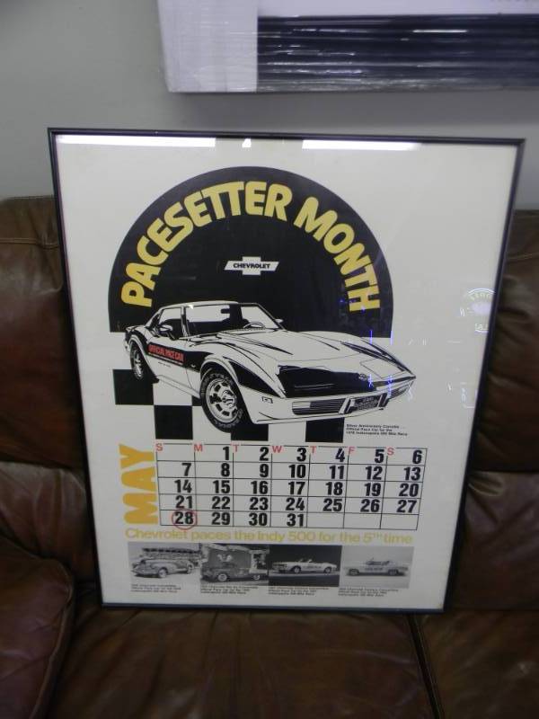NICE Vintage Chevrolet Calendar Piece approx 28x22 - SEE PICTURES