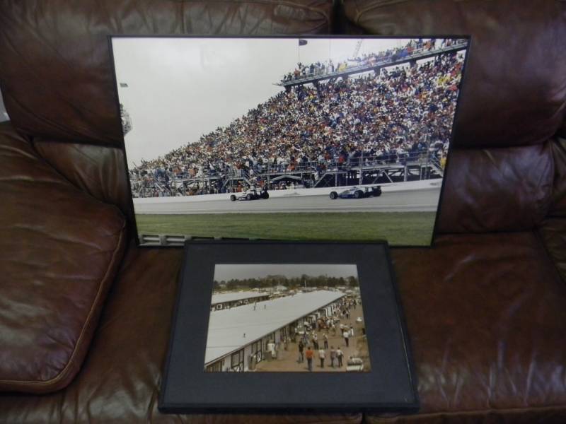 Set of Two Vintage Raceway Pictures Nice Set - SEE PICTURES