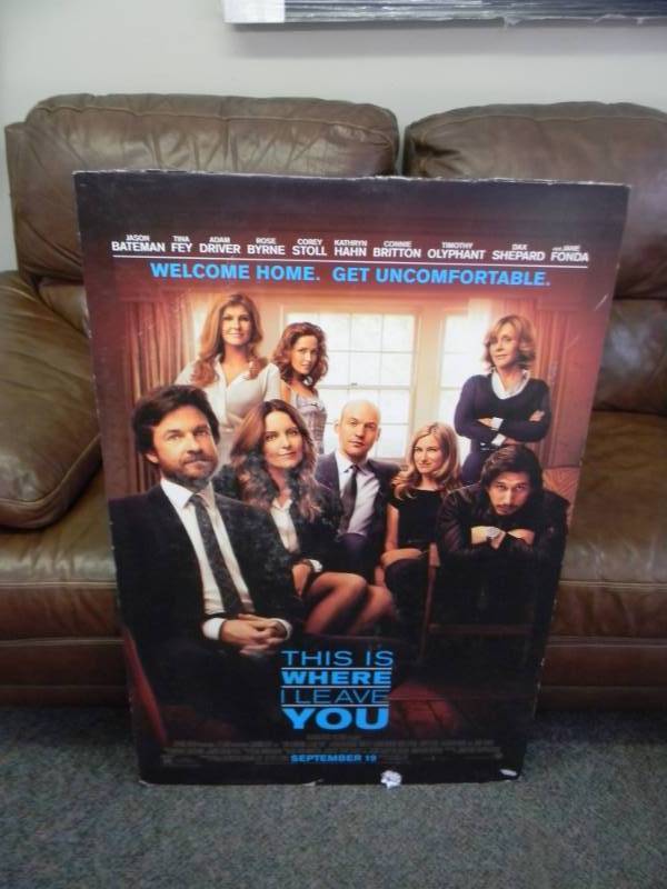 This Is Where I Leave You Movie Poster on Poster Board. approx 27x40 - SEE PICTURES
