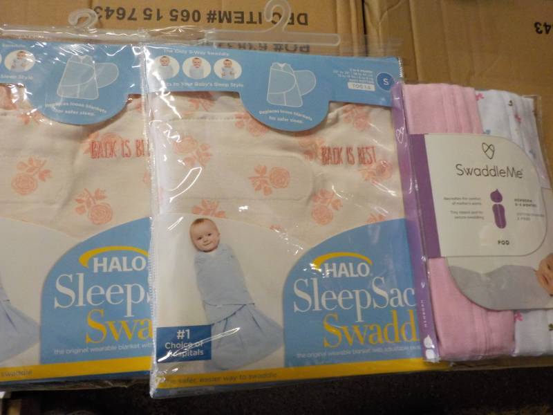 lot 53 image: 2 Halo Sleep Sacks, and 1 Swaddle M...