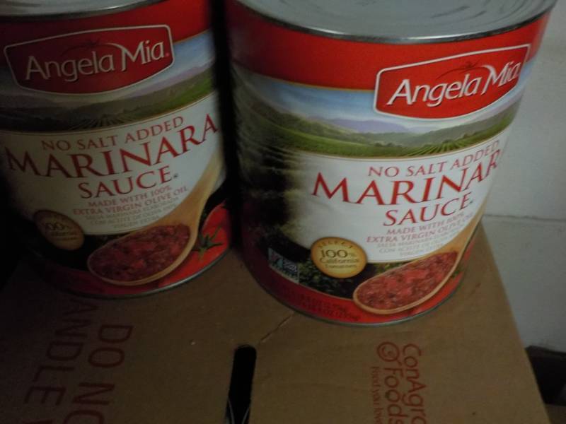 lot 84 image: Angela Mia Marinara Sauce- 2 cans 6...