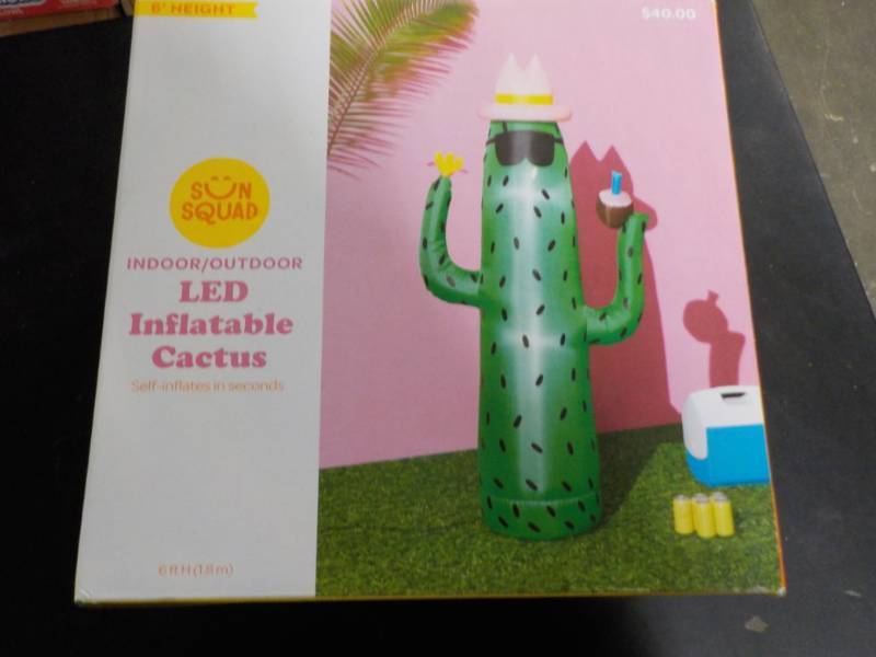 lot 117 image: 6 ft LED Inflatable Cactus...