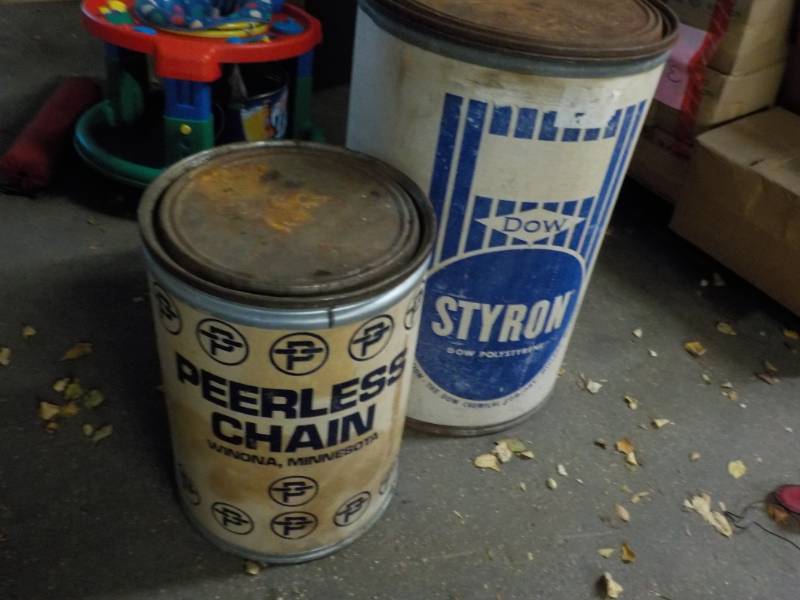 lot 176 image: 2 Cardboard Barrels 1 Large and 1 M...