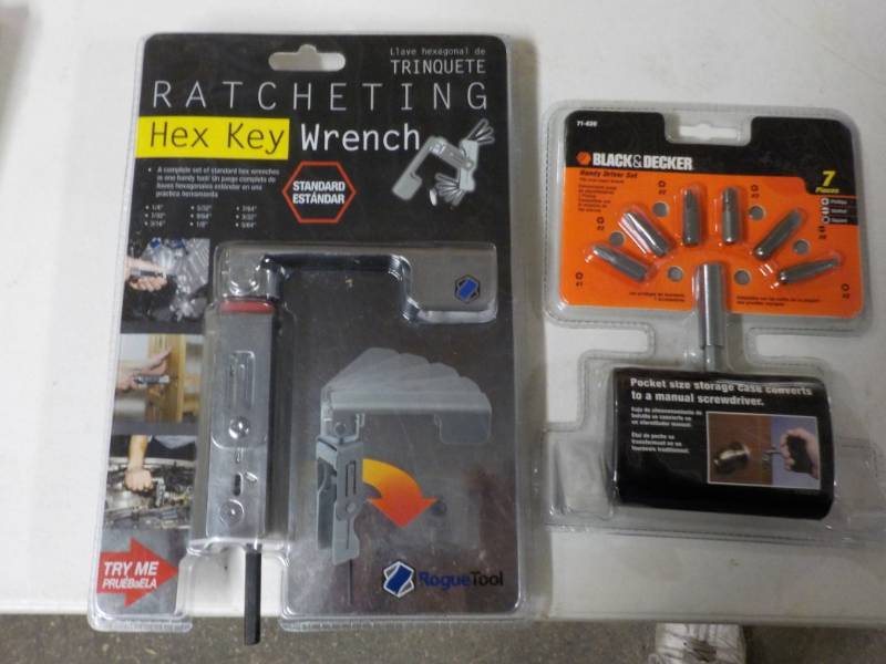lot 180 image: Ratcheting Hex Key Wrench and Black...