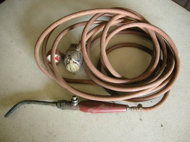 lot 137 image: Prest-O-Lite Torch, Hose, Gauge