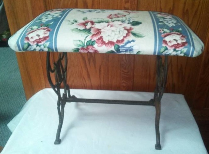 lot 118 image: Cast metal padded stool.