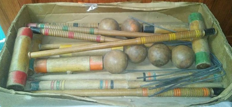 lot 159 image: Vintage Croquet set, heavy duty