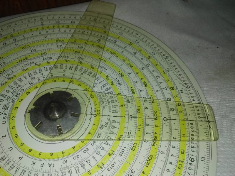 lot 176 image: Vintage binary slide rule, case and instructions.