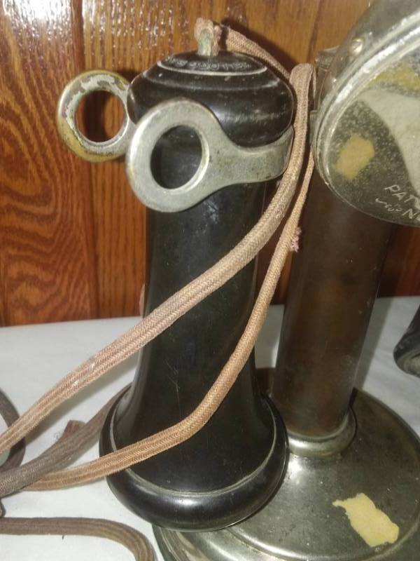 lot 182 image: Vintage phone desk Chrome stick phone