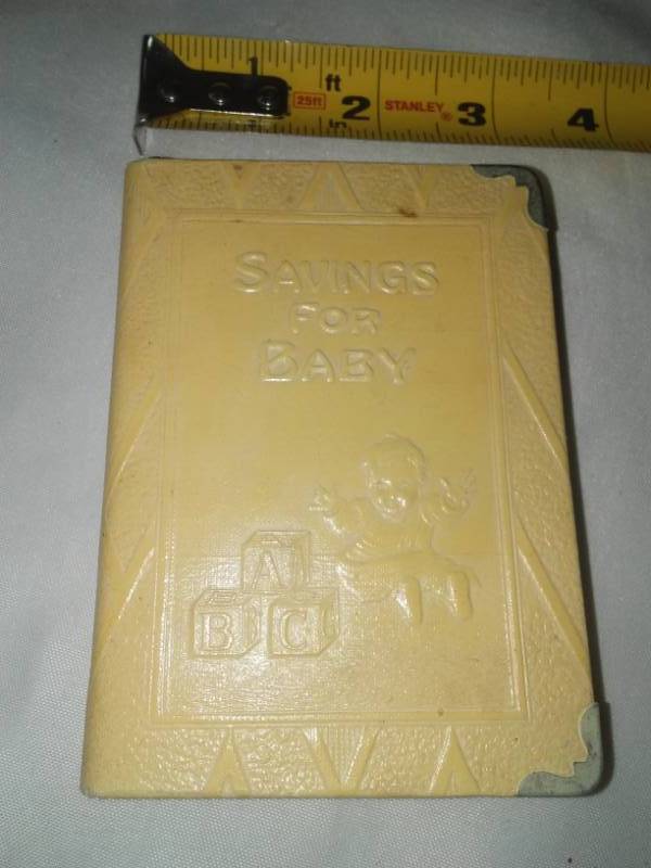lot 191 image: Vintage savings for Baby metal Bank.