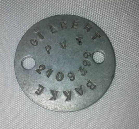 lot 229 image: WWI dog tag Gilbert Bakke and more