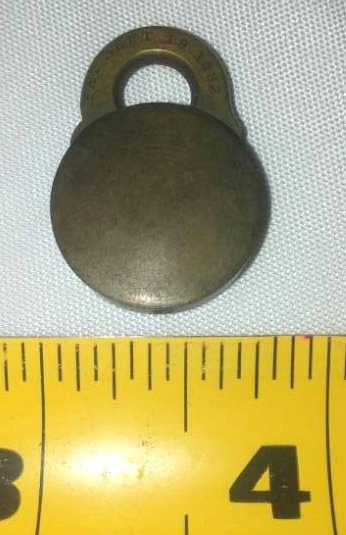 lot 242 image: Brass lock dated September 19th, 1882. A. S. Company.
