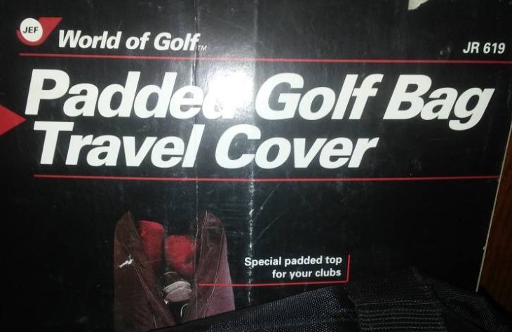 lot 249 image: Padded golf bag Travel cover in box -ike new.