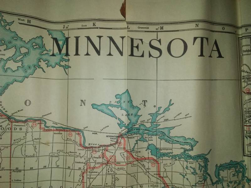 lot 267 image: 1928 Minnesota map highway system