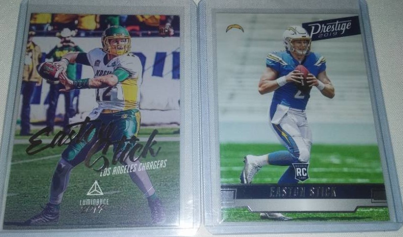lot 371 image: 2 - Easton stick NFL rookie trading cards