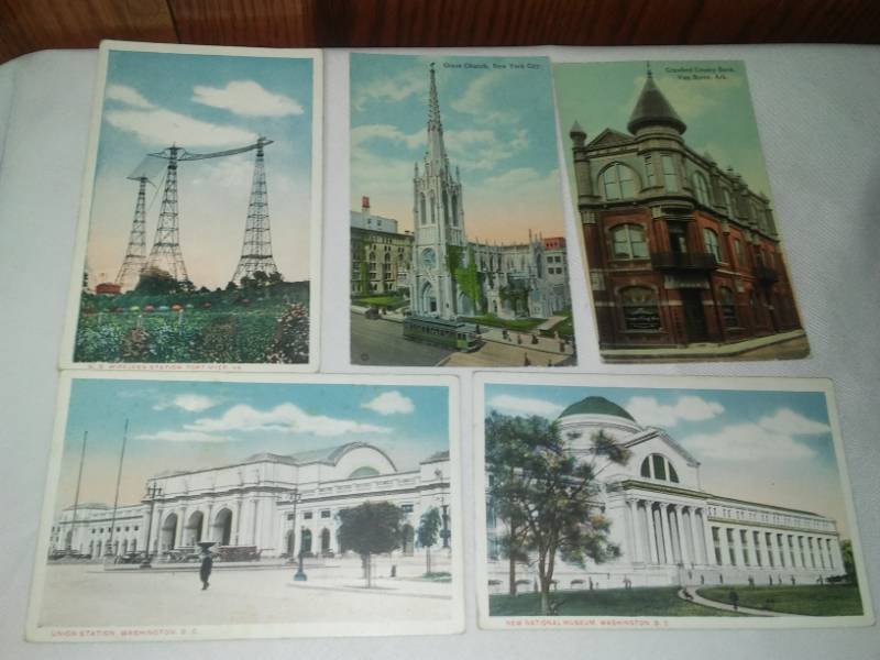 lot 402 image: 5 - color postcards WWI - Washington DC, VA., AR. And NYC. 1910