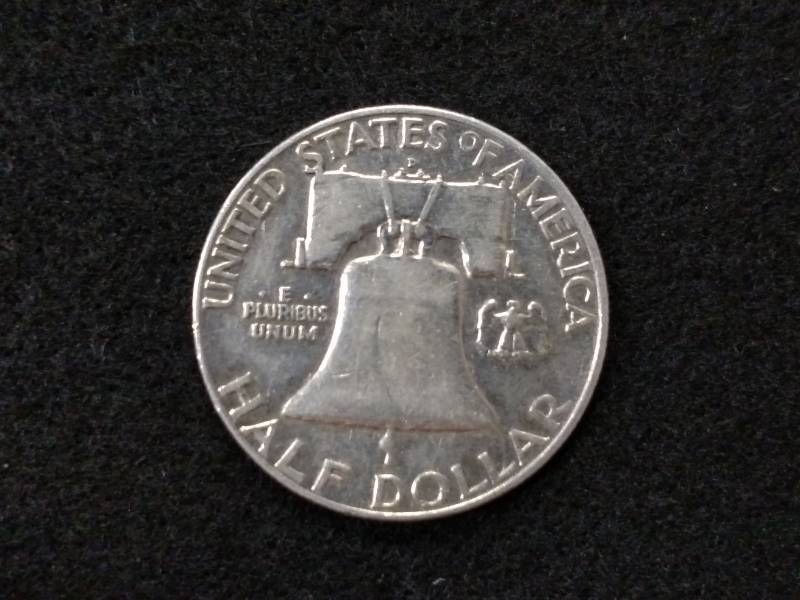 1957 D Franklin Silver Half Dollar...