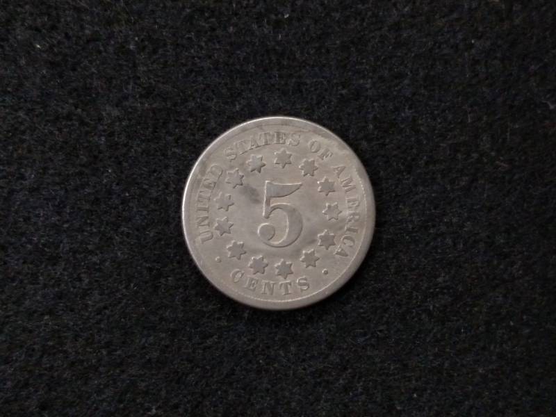 1868 Shield Nickel...