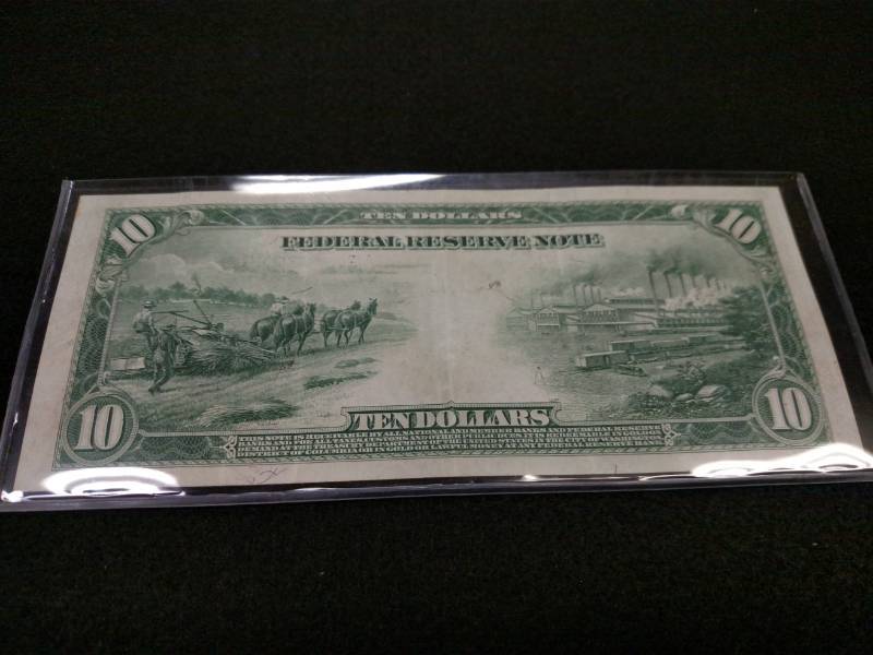 1914 Large Size Ten Dollars Federal...