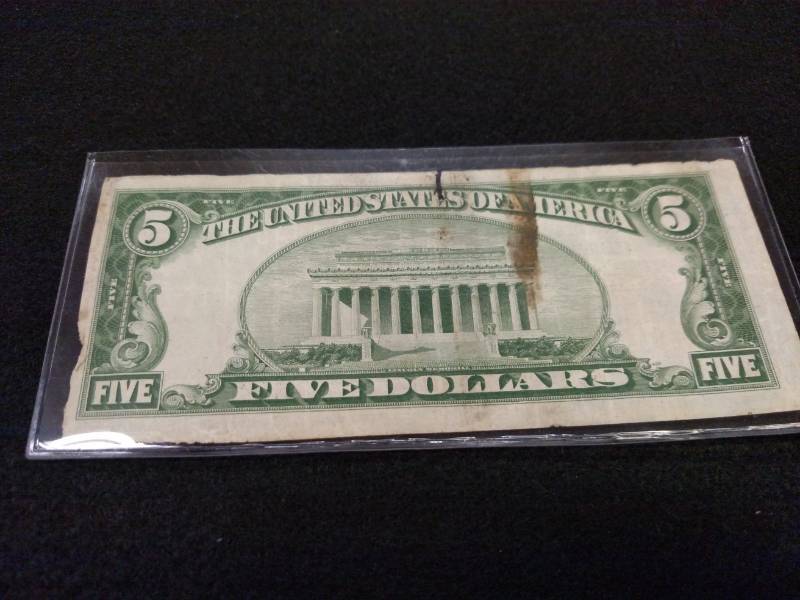 1929 Five Dollars National Currency...