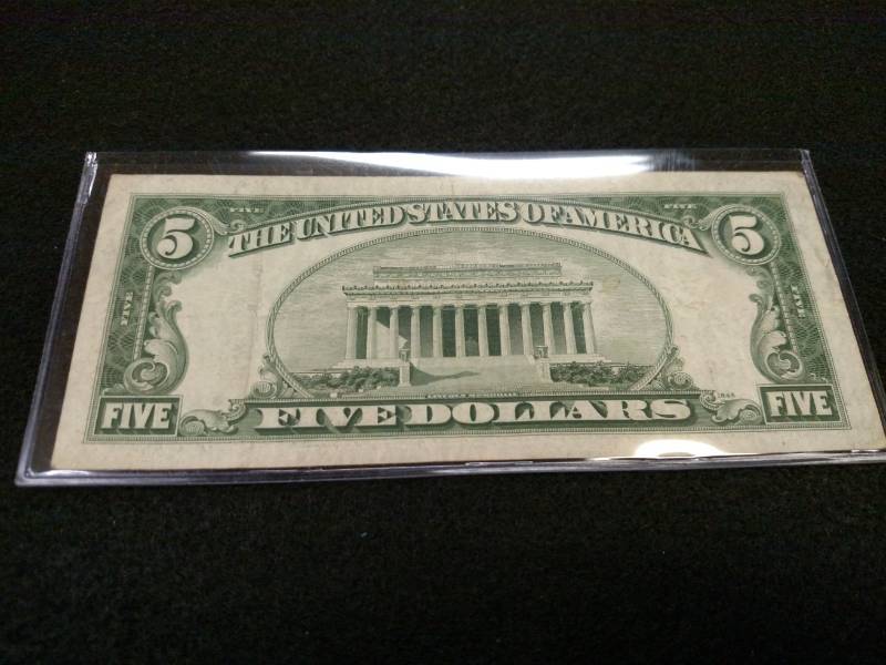 1928 F Five Dollars Red Seal United...