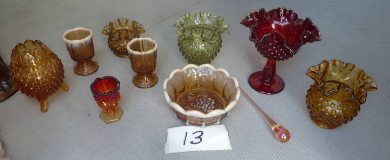 lot 13 image: Fenton Hobnail glassware all in per...