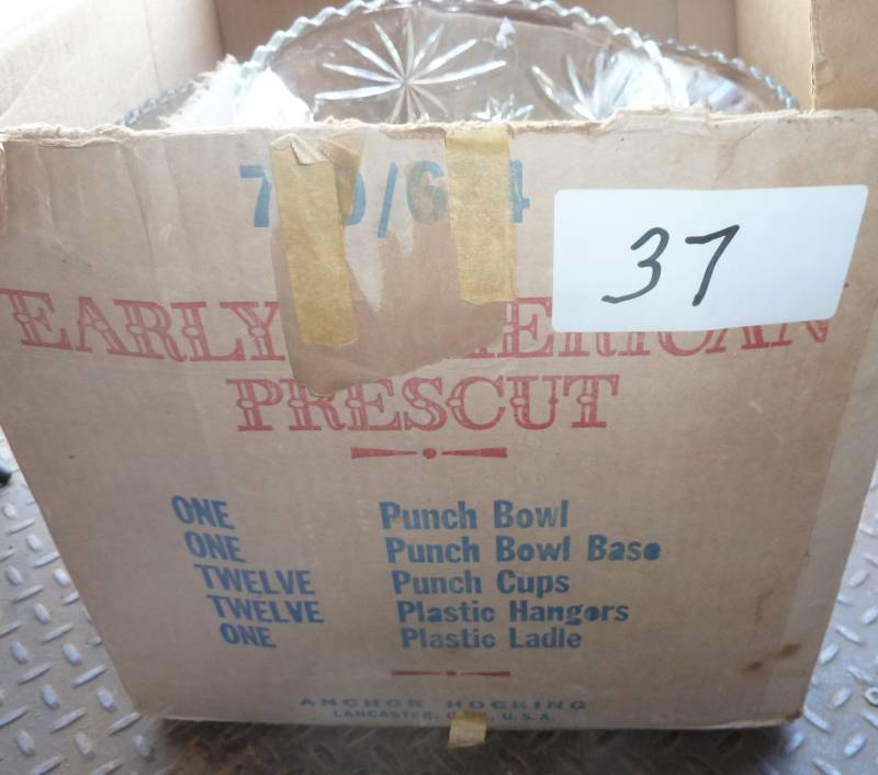 lot 37 image: Vintage punch bowl set ...