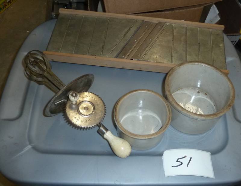 lot 51 image: kitchen primitives lot - kraut cutt...