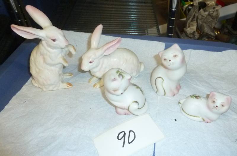 lot 90 image: unique group of albino rabbits and ...