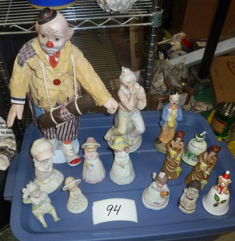 lot 94 image: lot of bells and figures, Emmet Kel...