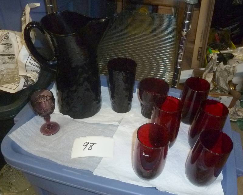 lot 98 image: group of dark dark purple pitcher a...