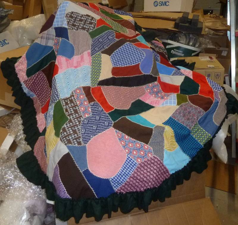 lot 108 image: 60 round hand sewn tablecloth Or ...