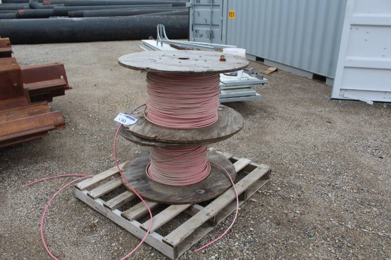 lot 330 image: Lot of (2) Wood Spools with #8 AWG HMWPE Cathodic Protection Cable