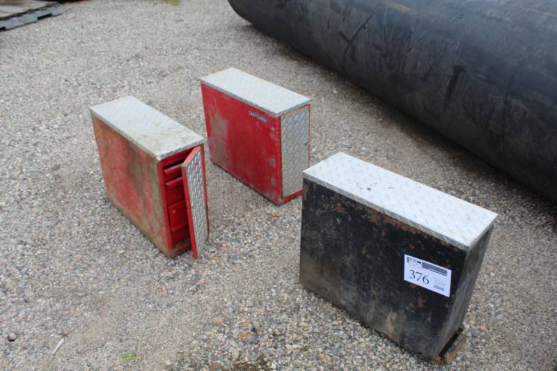 lot 376 image: Lot of (3) Portable Metal Tool Boxes