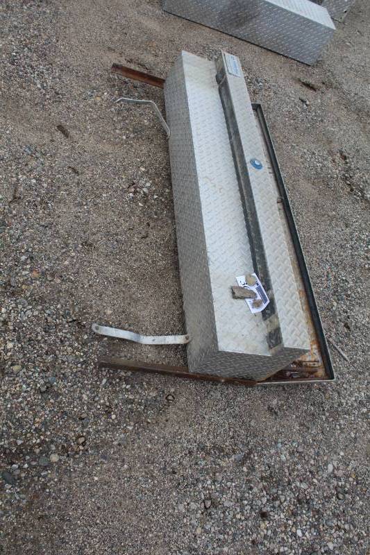 lot 366 image: Diamond-Plate Truck Bed Box with Single Drop Down Locking Door