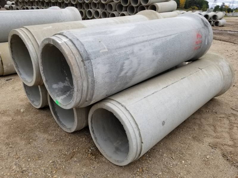 Lot of (5) Concrete Culvert Pipe 24 Inch Diameter Jordan Truck