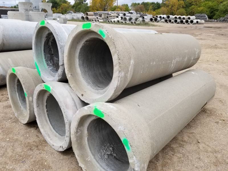Lot of (5) Concrete Culvert Pipe 24 Inch Diameter Jordan Truck