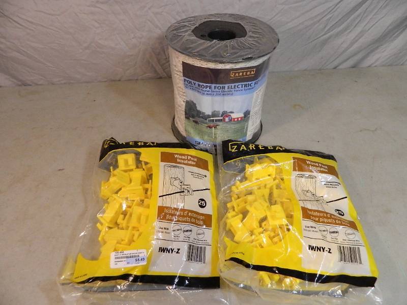 New Spool of Electric Fence Rope and Insulators