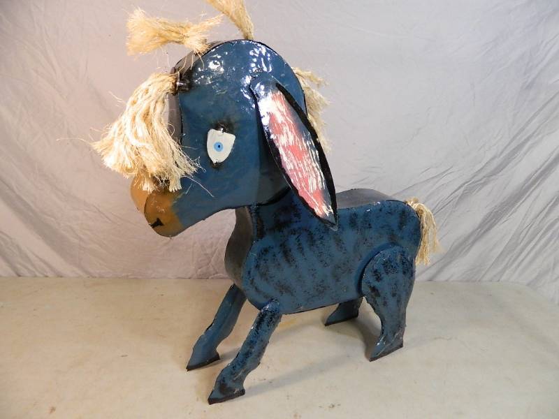 New Handmade Recycled Metal Eyeore Donkey Garden IndoorOutdoor Art