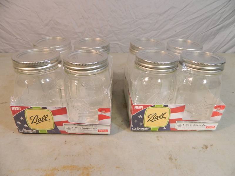2 New Boxes of Ball Keepsake Collectibles Stars and Stripes Jars