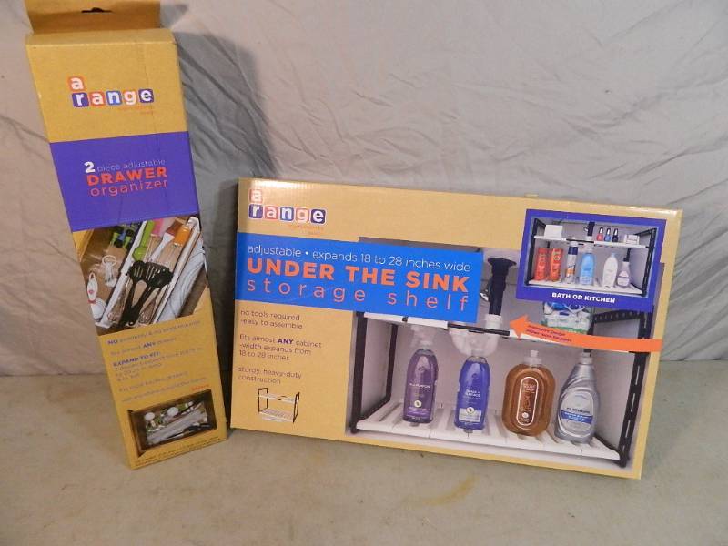 New Under The Sink Storage Shelf and New 2 Piece Adjustable Drawer Organizer