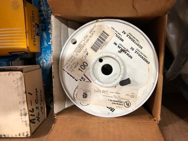 Pallet Box Lot of Battery Cables Wiring and More