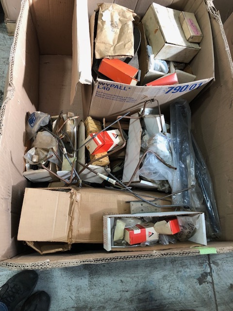 Pallet Box Lot of New Old Stock Forklift and Golf Cart Parts