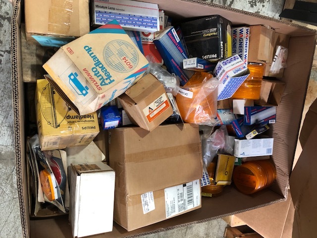 Pallet Box Lot of New Old Stock Forklift Lighting