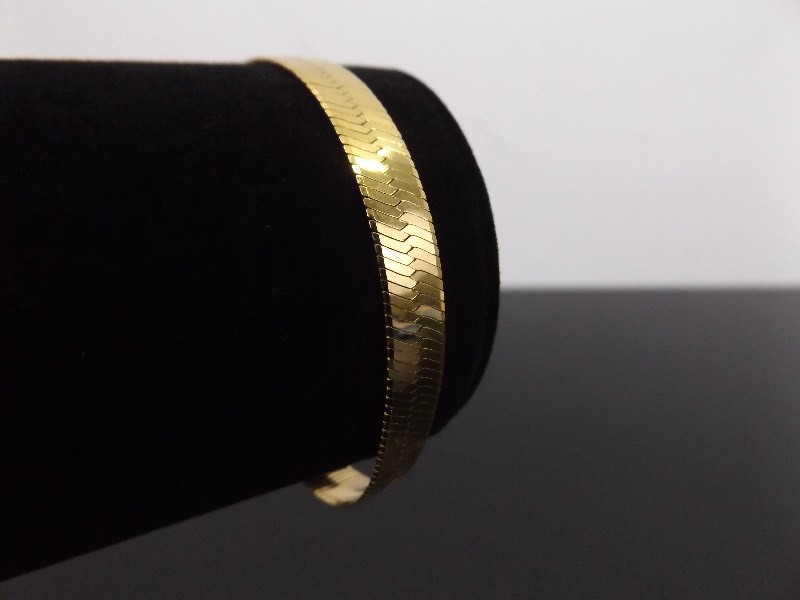 lot 58 image: .925 Sterling Silver Vermeil Herringbone Bracelet