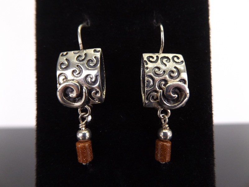 lot 73 image: .925 Sterling Silver Artisan Hook Earrings