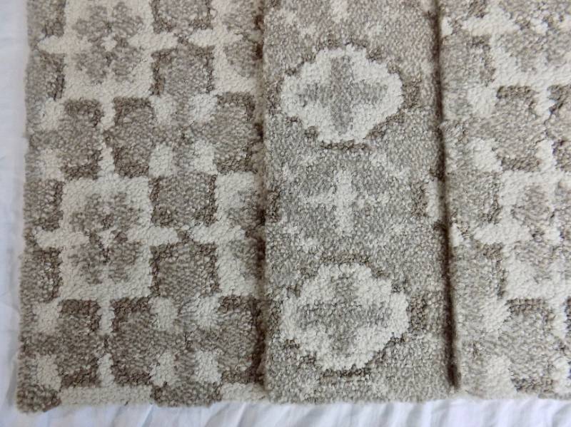 lot 26 image: (13 never used squares) Flor How Bazaar - Beige & Taupe, Soft Plush Carpet Square Floor Covering 4.9 x 6.5