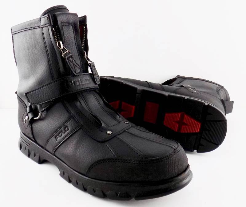 lot 13 image: (Never Worn, Size 13 D) Rugged Pair of Mens Polo Conquest HI II Black Leather Boot