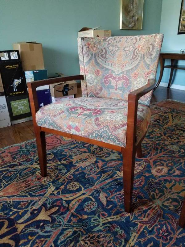 lot 45 image: Vibrantly Uphostered Charlotte Chairs