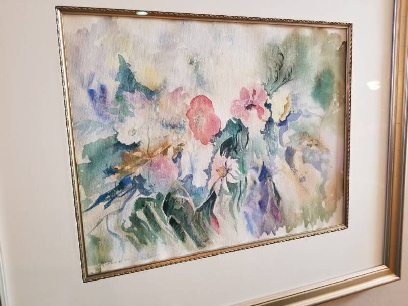 lot 54 image: Beautiful Signed Floral Watercolor